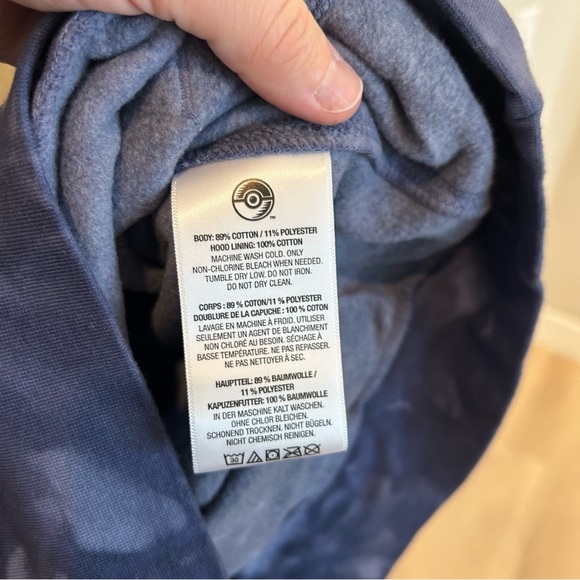 Pokémon Snorlax Blue Mineral-Wash Pullover Hoodie, Small - Picture 6 of 7